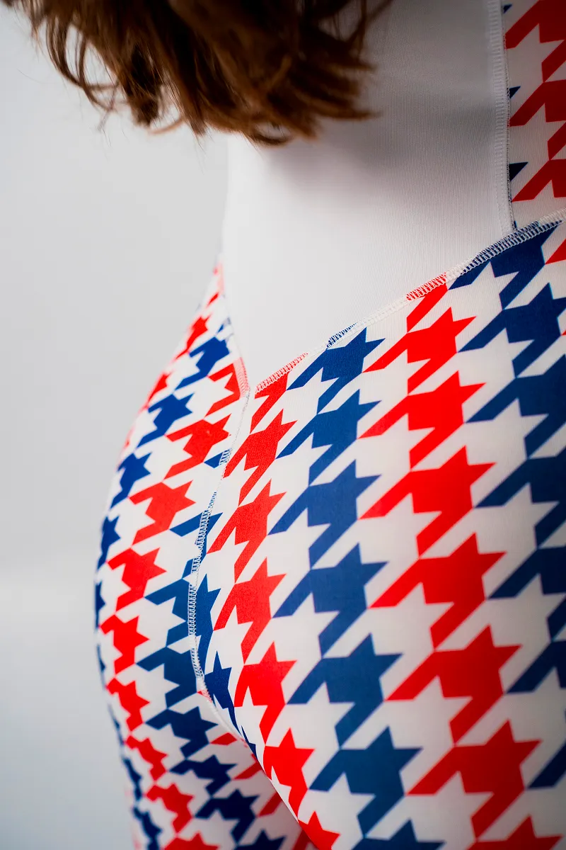 Skiers jumpsuit, Red-blue pepito, image 4
